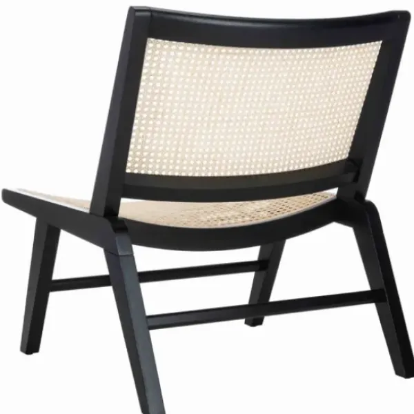 Accent Chairs-Kirkland's Home Woven Rattan Low-Slung Accent Chair Black