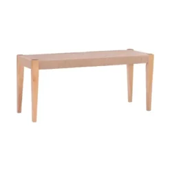 Dining Chairs-Kirkland's Home Woven Rope Wood Dining Bench Tan