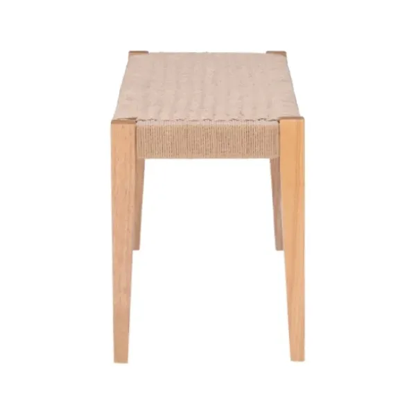 Dining Chairs-Kirkland's Home Woven Rope Wood Dining Bench Tan