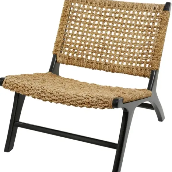 Accent Chairs-Kirkland's Home Woven Seagrass And Teakwood Accent Chair Tan