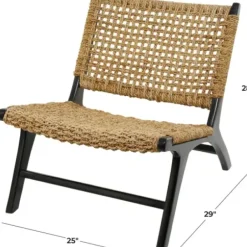 Accent Chairs-Kirkland's Home Woven Seagrass And Teakwood Accent Chair Tan