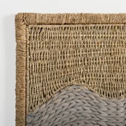 Wall Plaques-Kirkland's Home Woven Seagrass Waves Wall Plaque Tan/White/Gray