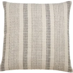 Pillows-Kirkland's Home Woven Stripe Throw Pillow Tan