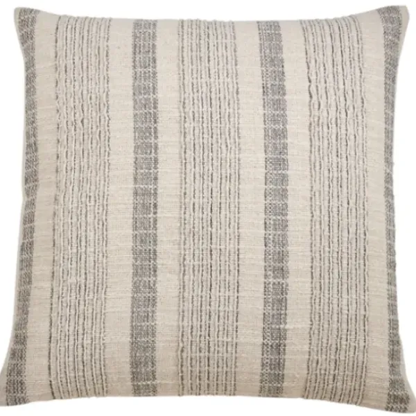 Pillows-Kirkland's Home Woven Stripe Throw Pillow Tan