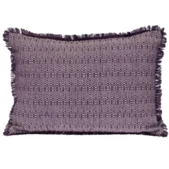 Pillows-Kirkland's Home Woven Stripes Fringe Lumbar Pillow Purple
