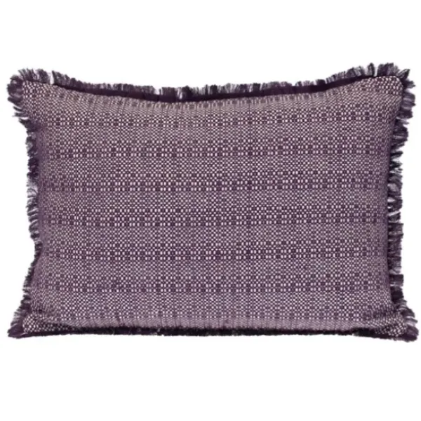 Pillows-Kirkland's Home Woven Stripes Fringe Lumbar Pillow Purple