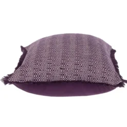 Pillows-Kirkland's Home Woven Stripes Fringe Lumbar Pillow Purple