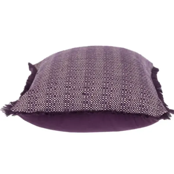 Pillows-Kirkland's Home Woven Stripes Fringe Lumbar Pillow Purple
