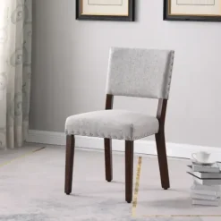 Dining Chairs-Kirkland's Home Woven Upholstered Dining Chairs, Set Of 2 Gray