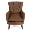 Accent Chairs-Kirkland's Home Wyatt Chester Faux Leather Accent Chair Brown