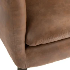 Accent Chairs-Kirkland's Home Wyatt Chester Faux Leather Accent Chair Brown