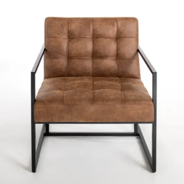 Accent Chairs-Kirkland's Home Wyatt Faux Leather Accent Chair Brown
