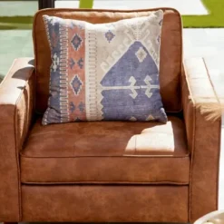 Accent Chairs-Kirkland's Home Wyatt Faux Leather Armchair Brown