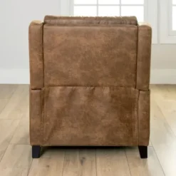 Accent Chairs-Kirkland's Home Wyatt Faux Leather Recliner Brown