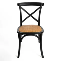 Dining Chairs-Kirkland's Home X Frame Cane Seat Dining Chair Black