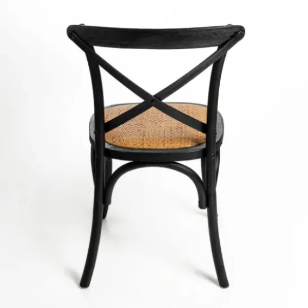 Dining Chairs-Kirkland's Home X Frame Cane Seat Dining Chair Black