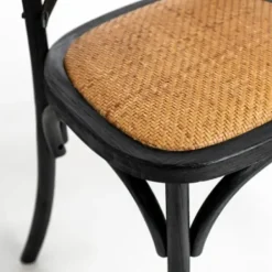 Dining Chairs-Kirkland's Home X Frame Cane Seat Dining Chair Black