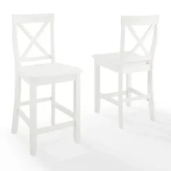 Bar Stools & Counter Height Stools-Kirkland's Home X-Back Farmhouse Counter Stools, Set Of 2 White