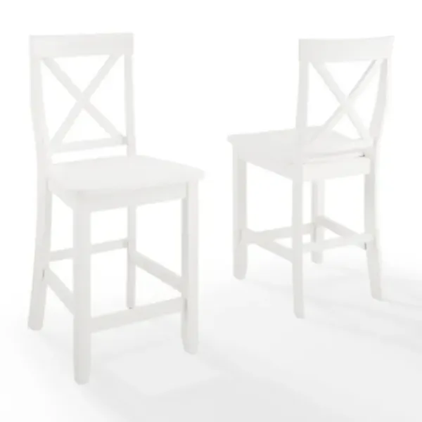 Bar Stools & Counter Height Stools-Kirkland's Home X-Back Farmhouse Counter Stools, Set Of 2 White