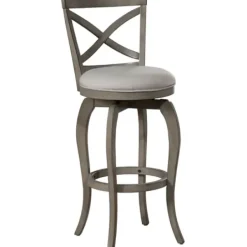 Bar Stools & Counter Height Stools-Kirkland's Home X-Back Swivel Bar Stool Gray