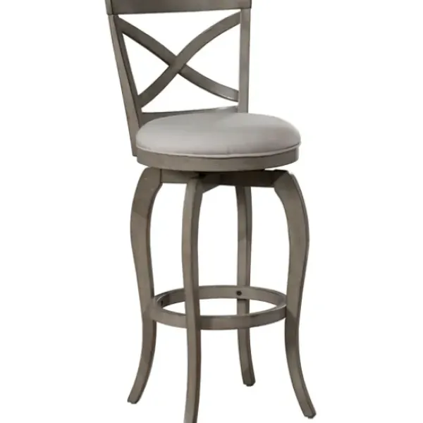 Bar Stools & Counter Height Stools-Kirkland's Home X-Back Swivel Bar Stool Gray