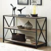 Office Furniture-Kirkland's Home X-Frame 3-Tier Barnwood Bookshelf