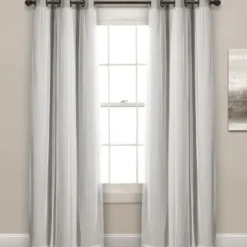 Curtains & Drapes-Kirkland's Home Yellow And Gray Stripe Curtain Panel Set, 84 In. White/Gray/Yellow