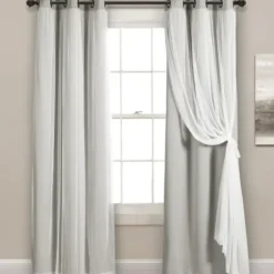 Curtains & Drapes-Kirkland's Home Yellow And Gray Stripe Curtain Panel Set, 84 In. White/Gray/Yellow