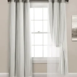 Curtains & Drapes-Kirkland's Home Yellow And Gray Stripe Curtain Panel Set, 84 In. White/Gray/Yellow