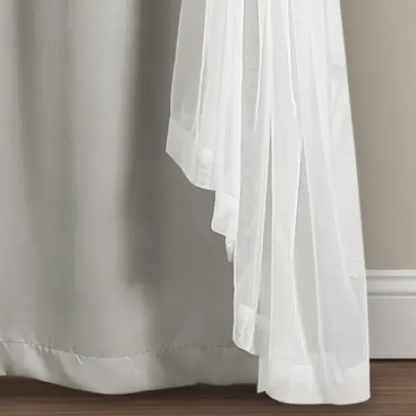 Curtains & Drapes-Kirkland's Home Yellow And Gray Stripe Curtain Panel Set, 84 In. White/Gray/Yellow