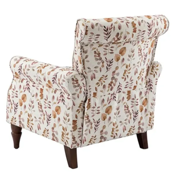 Accent Chairs-Kirkland's Home Yellow And Orange Leaf Upholstered Accent Chair Yellow/Orange