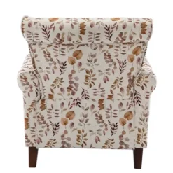 Accent Chairs-Kirkland's Home Yellow And Orange Leaf Upholstered Accent Chair Yellow/Orange