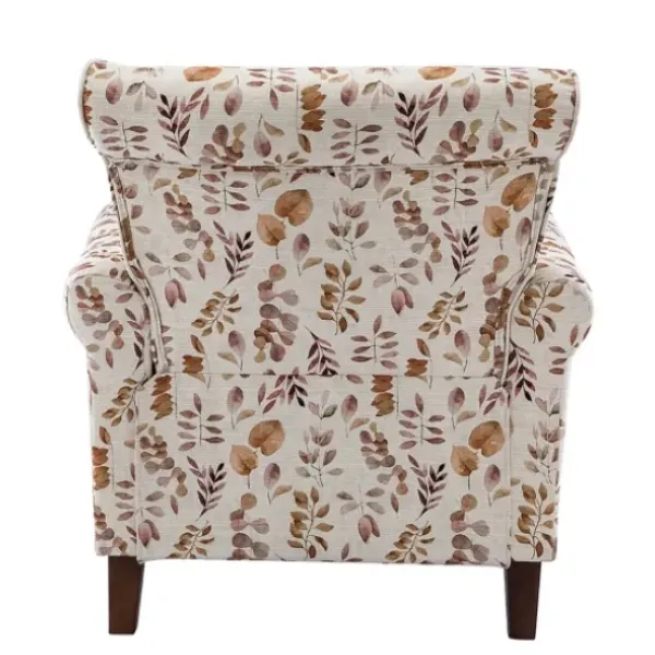 Accent Chairs-Kirkland's Home Yellow And Orange Leaf Upholstered Accent Chair Yellow/Orange