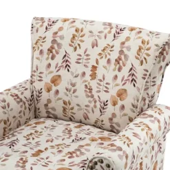 Accent Chairs-Kirkland's Home Yellow And Orange Leaf Upholstered Accent Chair Yellow/Orange