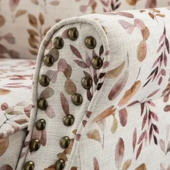Accent Chairs-Kirkland's Home Yellow And Orange Leaf Upholstered Accent Chair Yellow/Orange