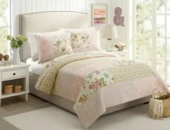 Quilts-Kirkland's Home Yellow And Pink Patchwork Blooms King Quilt Yellow/Pink
