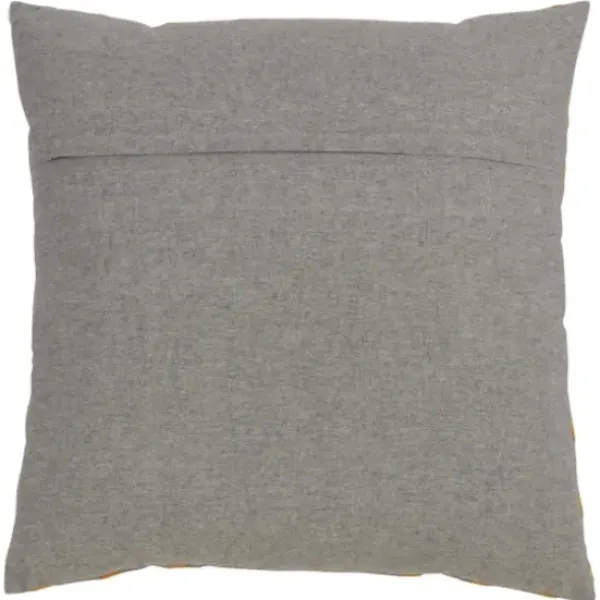 Pillows-Kirkland's Home Yellow Crosshatch Stitch Cotton Throw Pillow Yellow/Gray