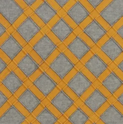 Pillows-Kirkland's Home Yellow Crosshatch Stitch Cotton Throw Pillow Yellow/Gray