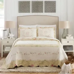Bedspreads & Coverlets-Kirkland's Home Yellow Prairie Bloom Queen Bedspread Yellow/Ivory