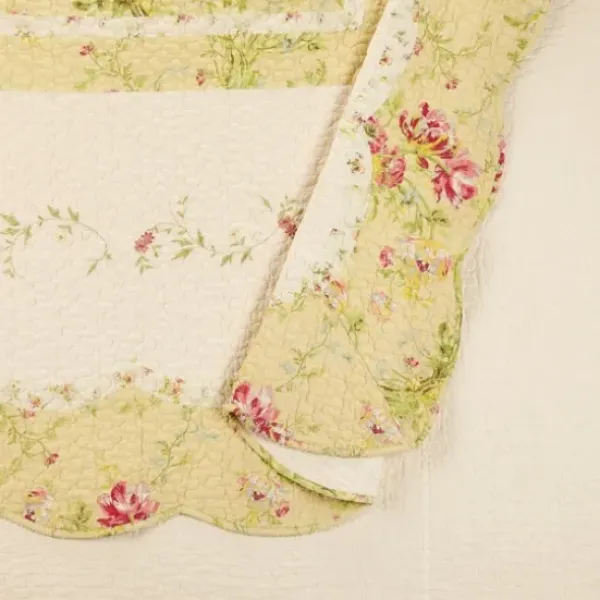 Bedspreads & Coverlets-Kirkland's Home Yellow Prairie Bloom Queen Bedspread Yellow/Ivory