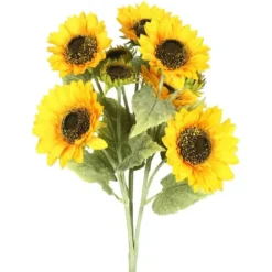 Stems & Bouquets-Kirkland's Home Yellow Sunflower Bush Blossoms Yellow/Brown