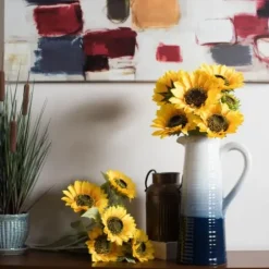 Stems & Bouquets-Kirkland's Home Yellow Sunflower Bush Blossoms Yellow/Brown
