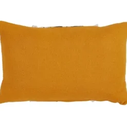 Pillows-Kirkland's Home Yellow Wave Stitched Fringe Lumbar Pillow Yellow/Black