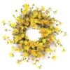 Wreaths-Kirkland's Home Yellow Wild Daisies Wreath Yellow/Green