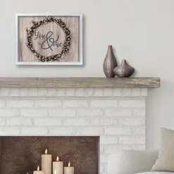 Wall Quotes & Signs-Kirkland's Home You And Me Wreath Framed Wooden Wall Plaque Brown