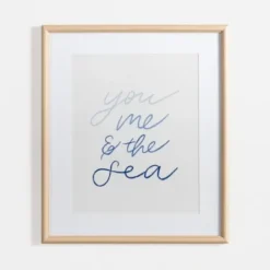 Wall Quotes & Signs-Kirkland's Home You Me & The Sea Framed Art Print White/Blue