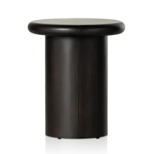 Accent & End Tables-Kirkland's Home Zach Charcoal Wood Pedestal End Table Black