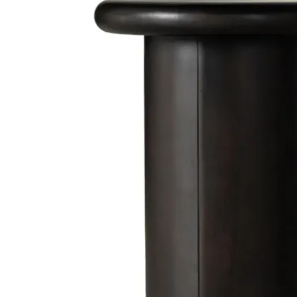 Accent & End Tables-Kirkland's Home Zach Charcoal Wood Pedestal End Table Black