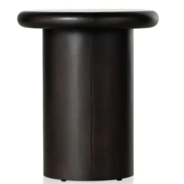 Accent & End Tables-Kirkland's Home Zach Charcoal Wood Pedestal End Table Black