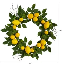 Wreaths-Kirkland's Home Zesty Lemon Fresh Wreath Green/Yellow